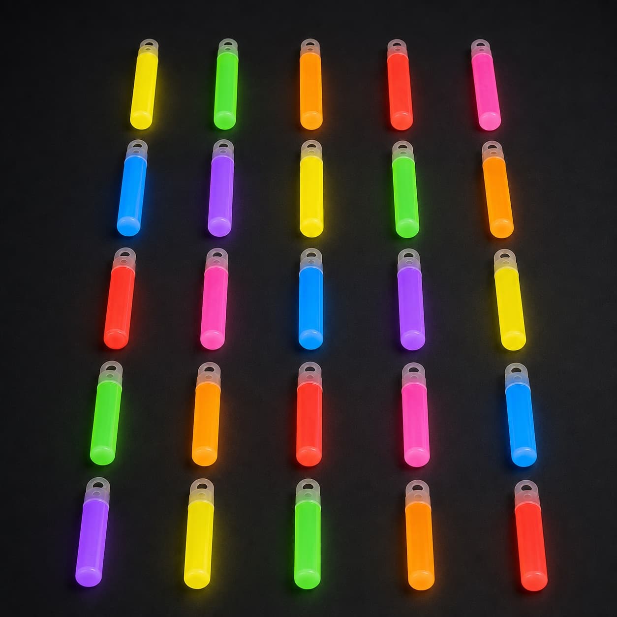 Pack de 25 Glow Sticks luminosos de 6 polegadas